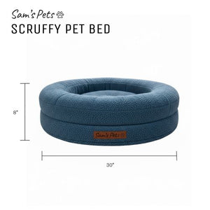 Sam's Pets Scruffy 30" Round Orthopedic Dog Bed In Navy