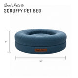 Sam's Pets Scruffy 30" Round Orthopedic Dog Bed In Navy