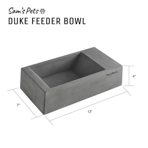 Sam's Pets Concrete Duke Pet Bowl 13'' In Dark Grey