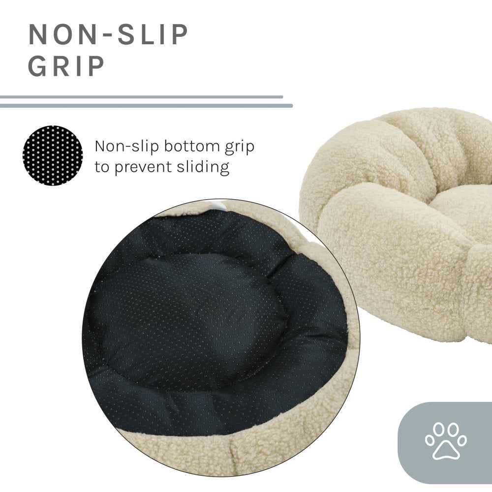 Chloe 19.68'' Cuddler Dog Bed In Beige