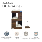 Escher Cat Tree 23.5'' In Dark Walnut