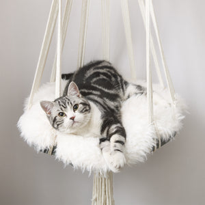 Lucy Macramé White Cat Tree