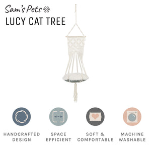 Lucy Macramé White Cat Tree