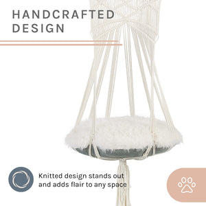 Lucy Macramé White Cat Tree