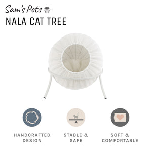 Nala Wicker Cat Condo in White