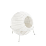 Nala Wicker Cat Condo in White