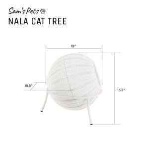 Nala Wicker Cat Condo in White