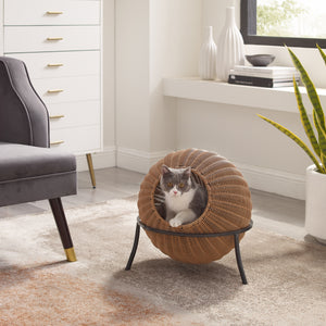 Nala Brown Wicker Cat Condo