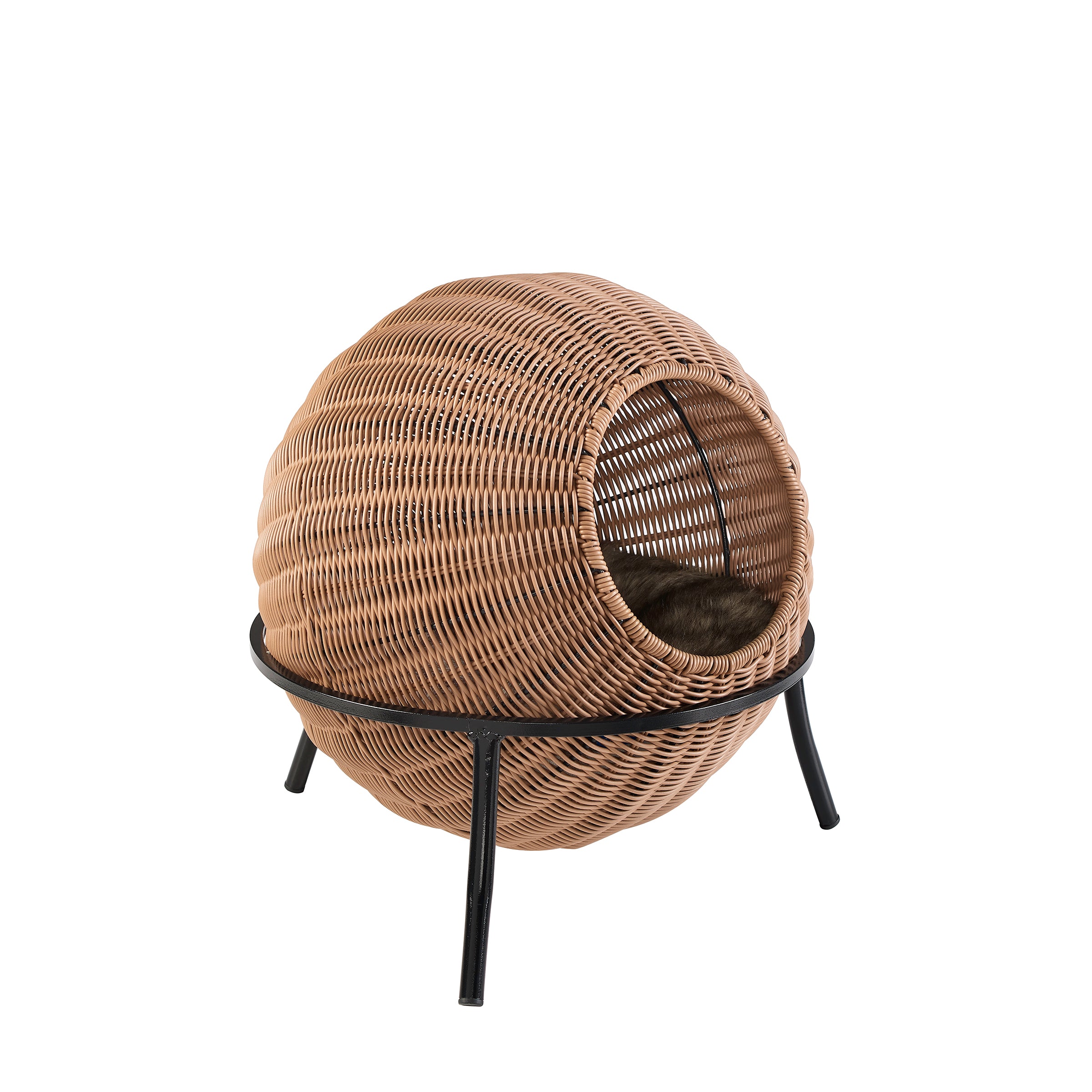 Nala Brown Wicker Cat Condo