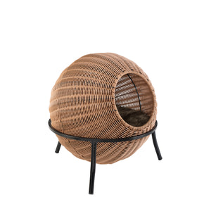 Nala Brown Wicker Cat Condo