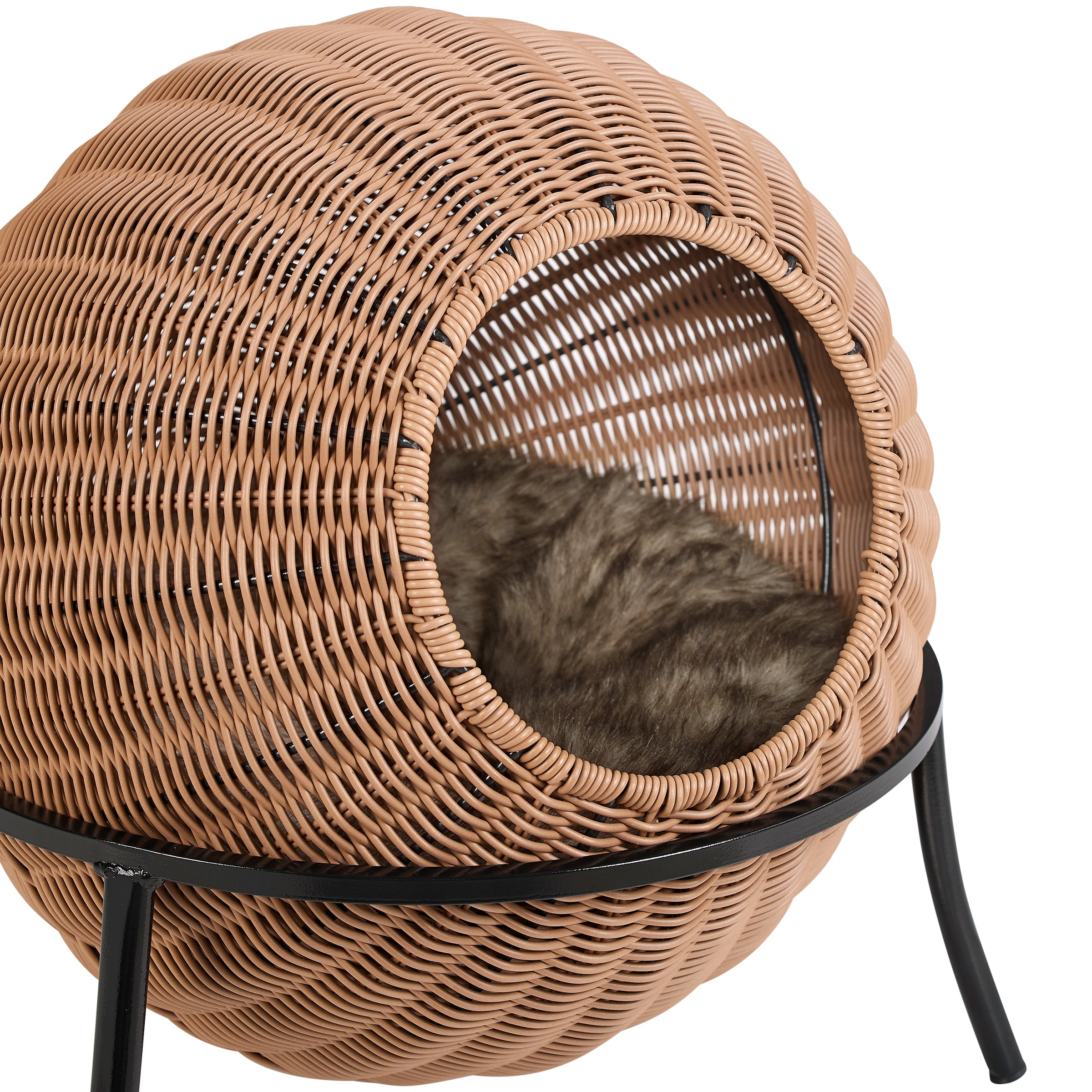 Nala Brown Wicker Cat Condo