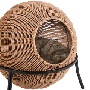 Nala Brown Wicker Cat Condo