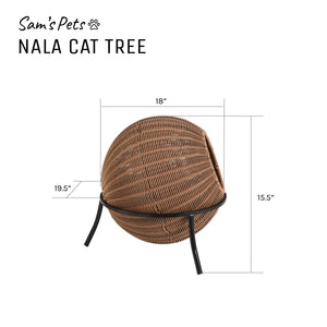 Nala Brown Wicker Cat Condo