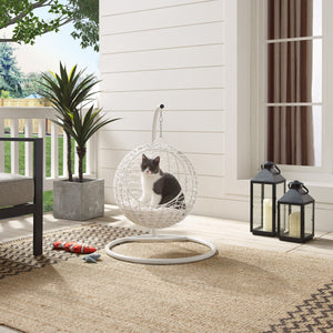 Nala Hanging Egg Cat Condo White