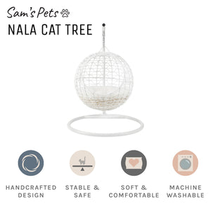 Nala Hanging Egg Cat Condo White