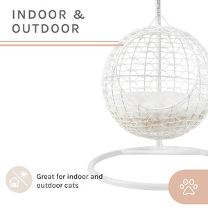 Nala Hanging Egg Cat Condo White
