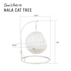 Nala Hanging Egg Cat Condo White
