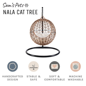 Nala Hanging Egg Cat Condo Brown