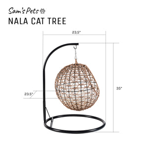 Nala Hanging Egg Cat Condo Brown