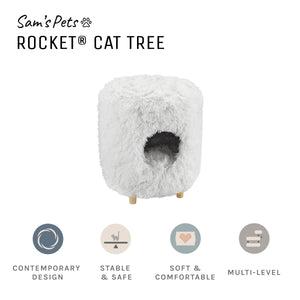 Rocket® 18" White Cat Tree Cylinder