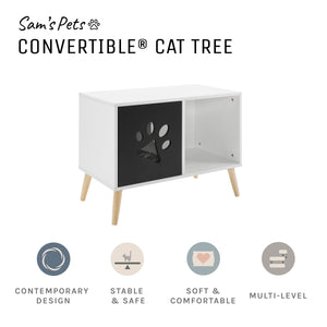 Convertible® 22" Black and White Cat Tree End Table