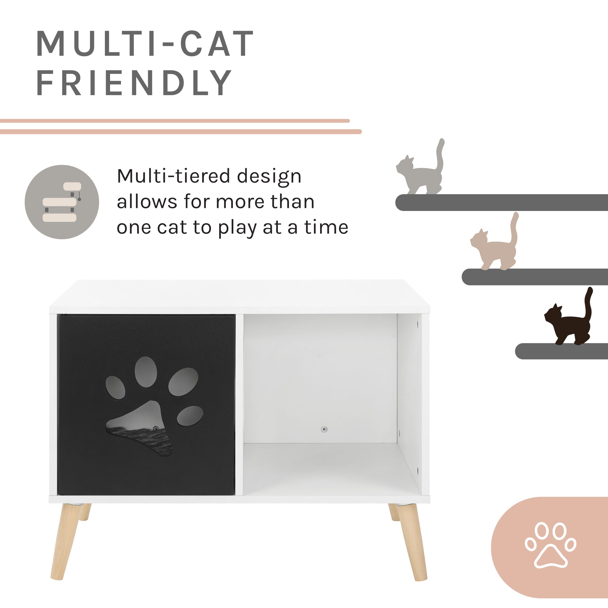 Convertible® 22" Black and White Cat Tree End Table