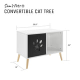 Convertible® 22" Black and White Cat Tree End Table