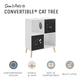 Convertible® 37" Black and White Cat Tree End-Table Shelf