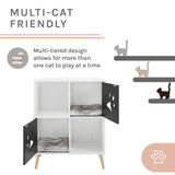 Convertible® 37" Black and White Cat Tree End-Table Shelf
