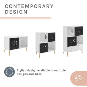 Convertible® 37" Black and White Cat Tree End-Table Shelf