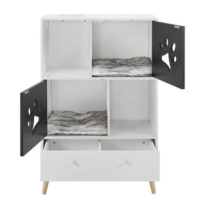 Black and White Cat Tree End Table