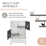 Convertible® 45" Black and White Cat Tree Shelf with Drawer