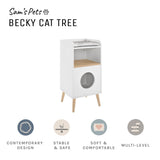 Becky 32" White Cat Tree Bookshelf
