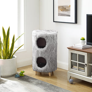 Cat Tree Cylinder  Gray Pufak 27"
