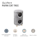 Cat Tree Cylinder  Gray Pufak 27"