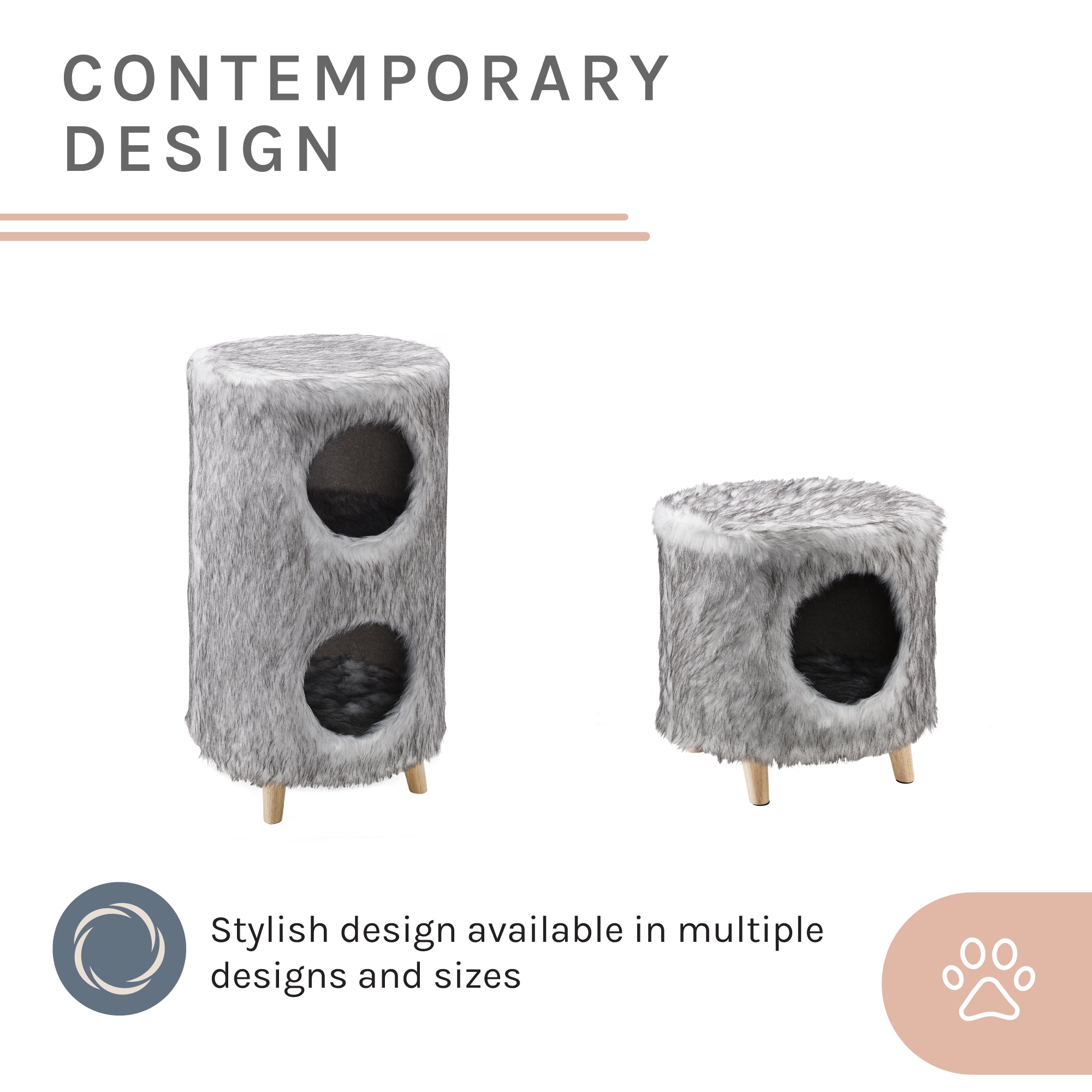 Cat Tree Cylinder  Gray Pufak 27"