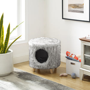 Pufak 16" Gray Cat Tree Cylinder