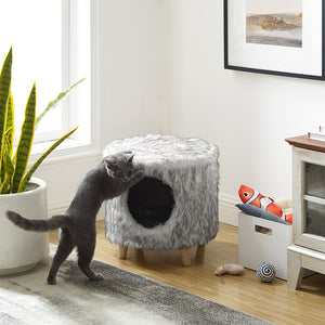 Pufak 16" Gray Cat Tree Cylinder
