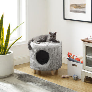 Pufak 16" Gray Cat Tree Cylinder