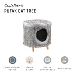 Pufak 16" Gray Cat Tree Cylinder