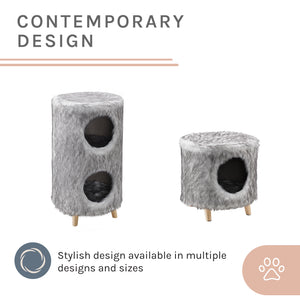 Pufak 16" Gray Cat Tree Cylinder