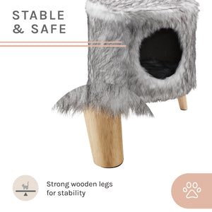 Pufak 16" Gray Cat Tree Cylinder