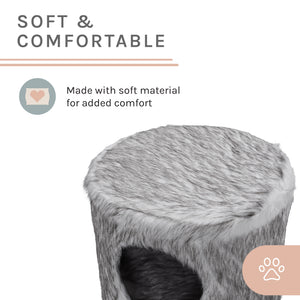 Pufak 16" Gray Cat Tree Cylinder