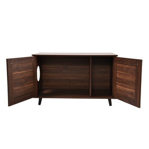 Becky Dark Brown Cat Litter Box Enclosure End Table