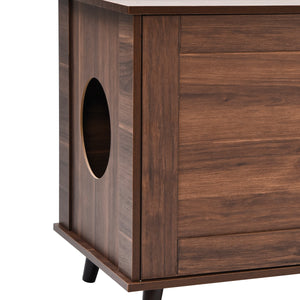 Becky Dark Brown Cat Litter Box Enclosure End Table