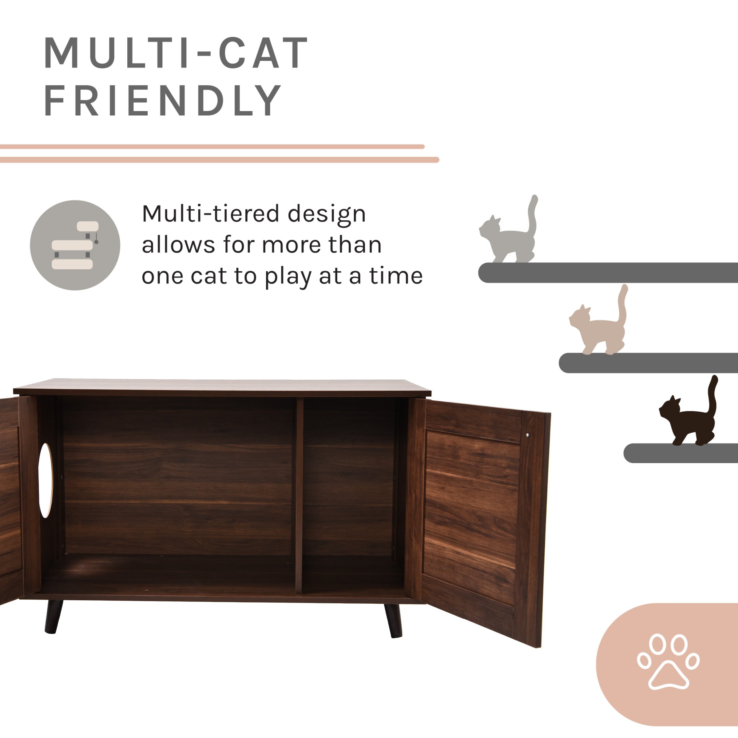 Becky 24.5" Brown Cat Tree End Table