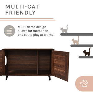 Becky Dark Brown Cat Litter Box Enclosure End Table