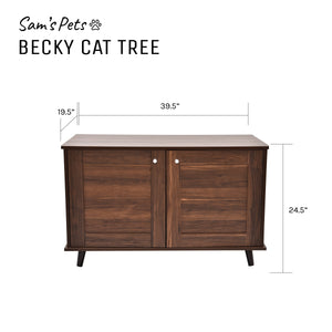 Becky Dark Brown Cat Litter Box Enclosure End Table