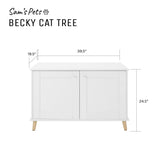 Becky 24.5" White Cat Tree End Table in White