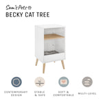 Becky 28" White Single Rest Cat Tree Bookshelf